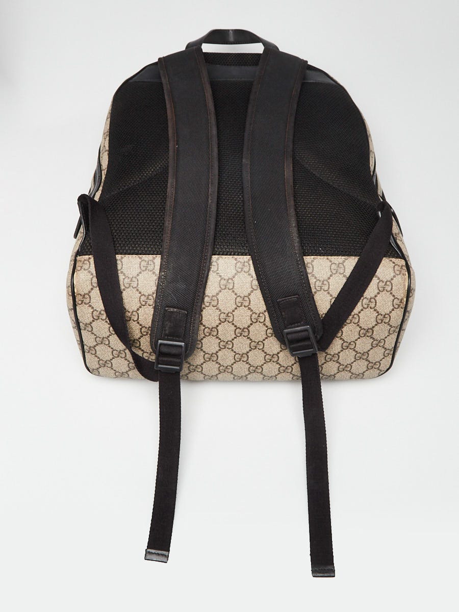 Gucci Beige/Ebony Coated Canvas Supreme Backpack Bag - Yoogi's Closet
