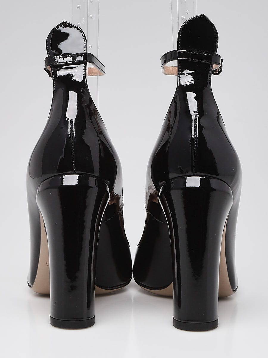Valentino Black Patent Leather Tango Ankle Strap Pumps Size Valentino Black Patent Leather Tango Ankle Strap Pumps Size