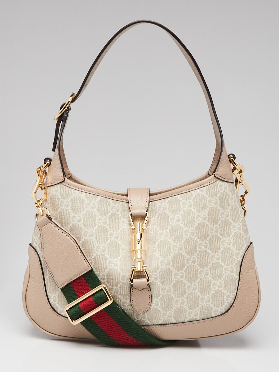 Gucci Beige GG Supreme Canvas Jackie 1961 Small Shoulder Bag