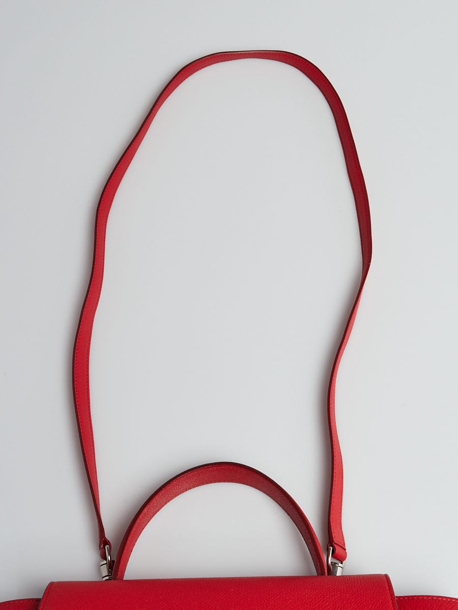 Celine Red Drummed Leather Mini Belt Bag | Yoogi's Closet