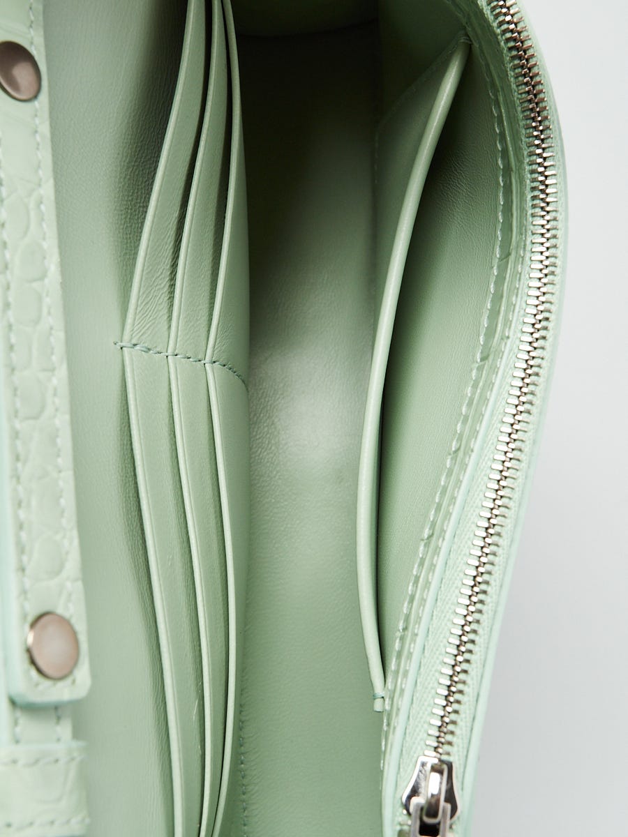 Celine Green Leather Zip Wallet - Yoogi's Closet
