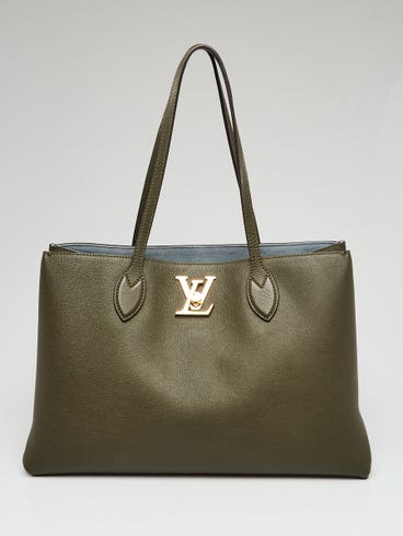 Louis Vuitton Kaki Calfskin Leather Lockme Shopper Tote Bag