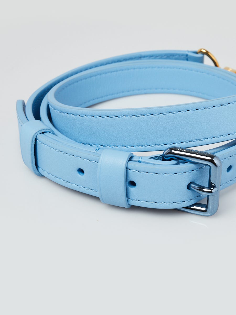 Louis Vuitton 20mm LIght Blue Leather Adjustable Strap - Yoogi's Closet