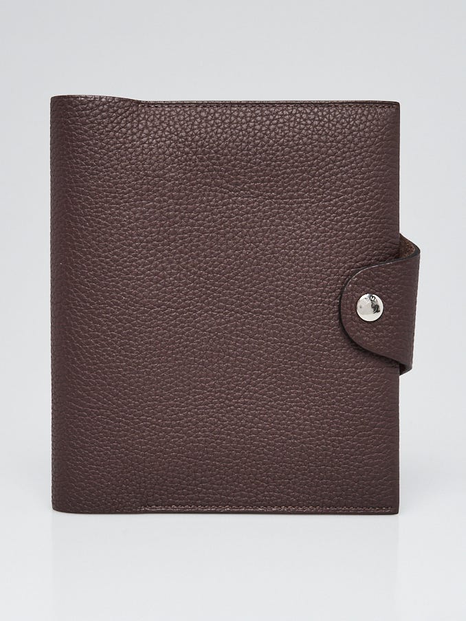 Hermes Chocolat Togo Leather Ulysse Neo PM Agenda/Notebook