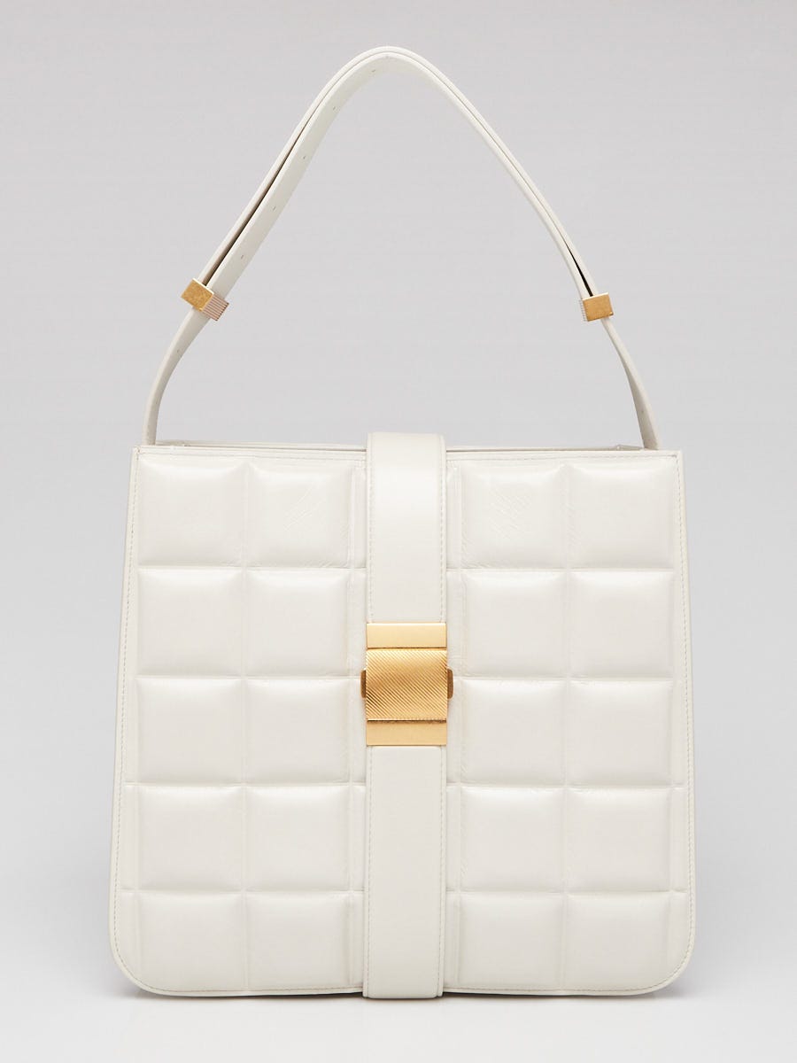 Bottega Veneta White Maxi Intrecciato Nappa Leather Marie Shoulder Bag |  ParallaxShops's Closet | Bottega Venetas metallic square-toe cutout sandals  for resort 20