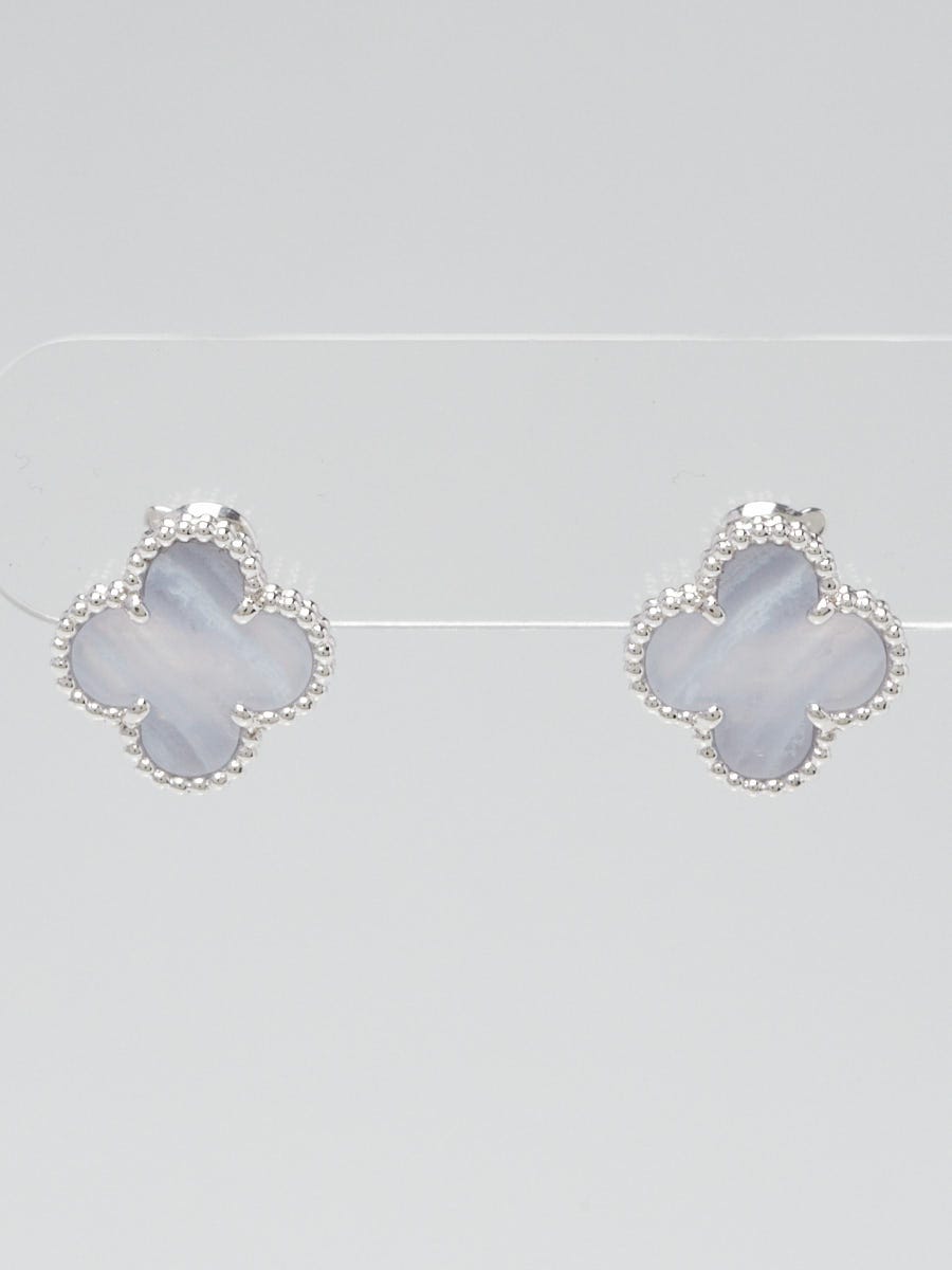 Van Cleef Arpels 18k White Gold and Chalcedony Magic Alhambra