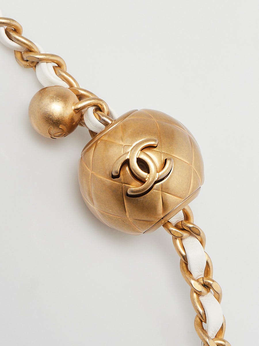 Chanel White Quilted Lambskin Leather Pearl Crush Rectangular Mini