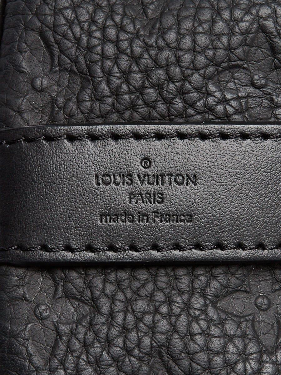 Louis Vuitton Black Monogram Embossed Calfskin Leather Keepall Bandouliere  25 Bag - Yoogi's Closet