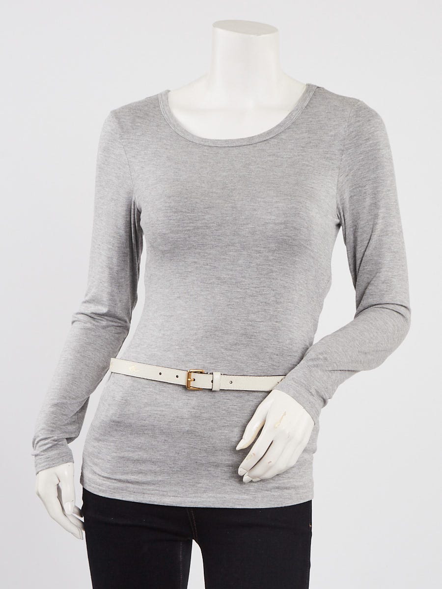 Gucci White Leather Bees Star Print Thin Belt Size 80/32  display picture 3