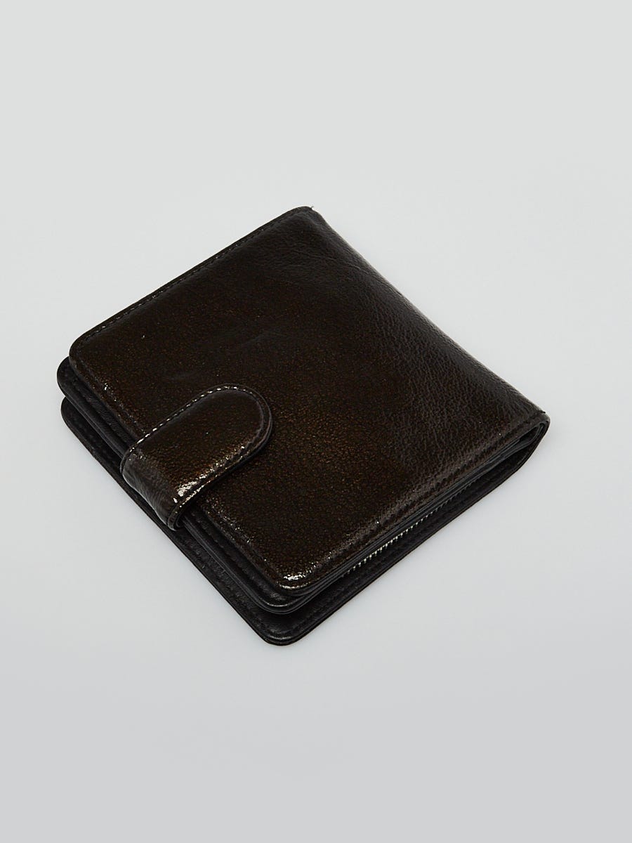 Chanel Black Patent Leather CC Compact Wallet