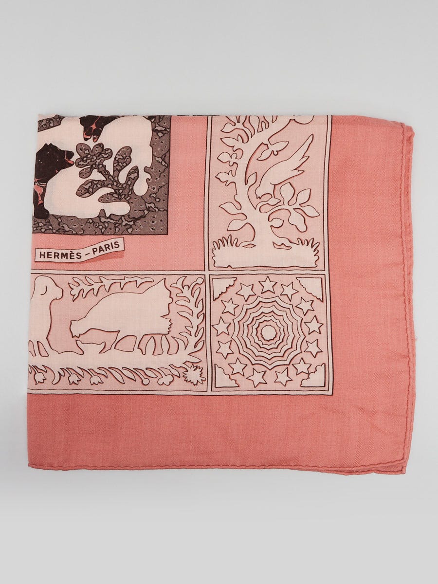 Early America Hermes Silk Scarf in Pink - Early Issue