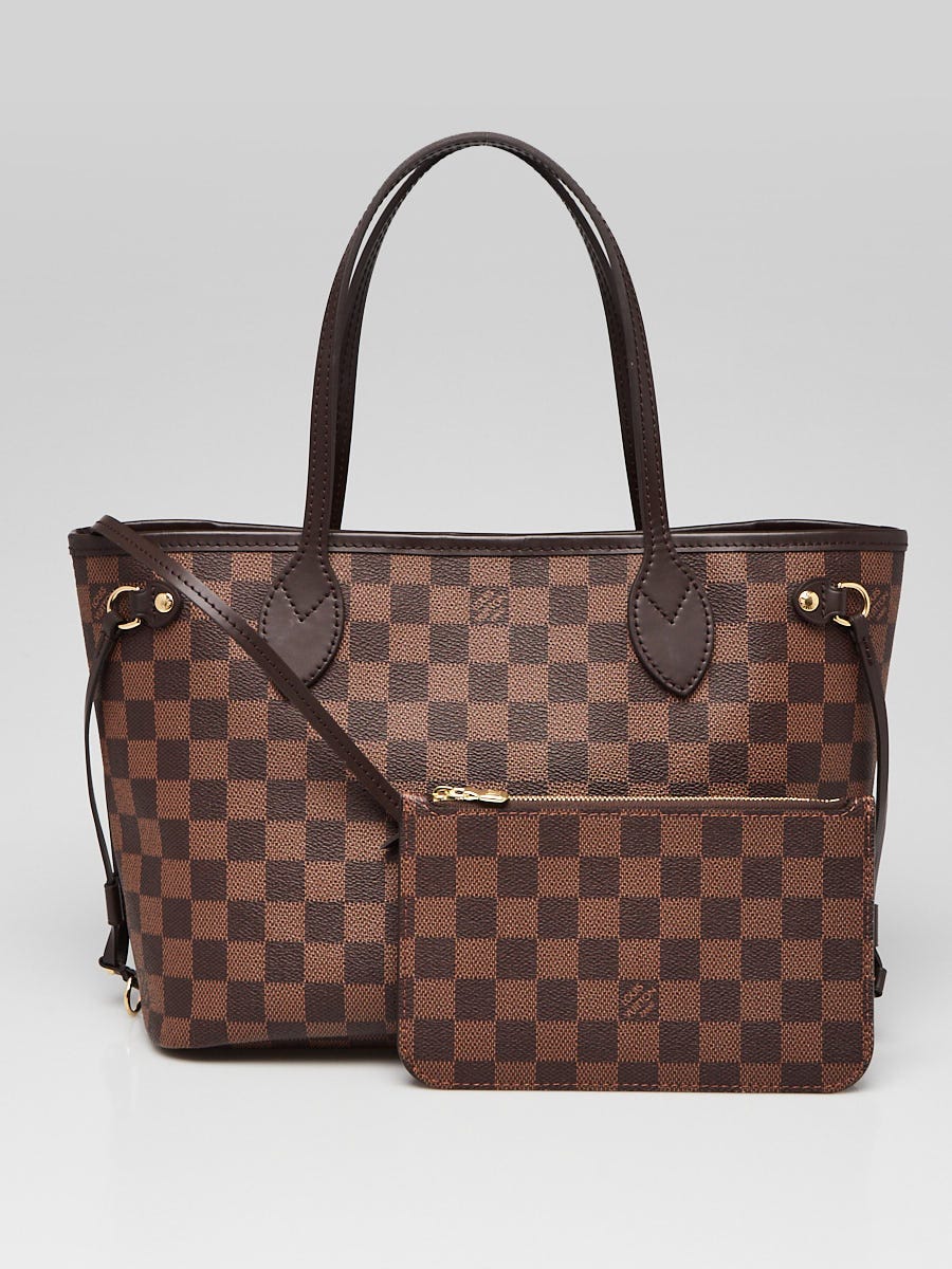 Louis Vuitton Neverfull PM Tote Bag - Damier Ebene Canvas , Red Interior