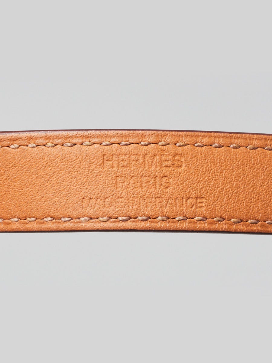 Hermes Blue Zanzibar Swift Leather Palladium Plated Kelly Dog Bracelet Size  S - Yoogi's Closet