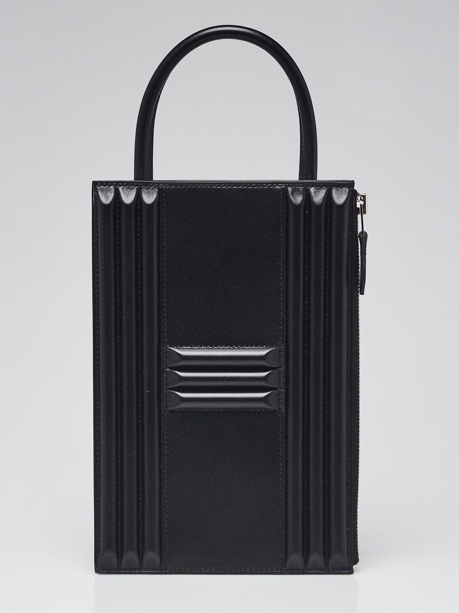 Hermes Black Tadelakt Leather Kelly Cadena Bag - Yoogi's Closet