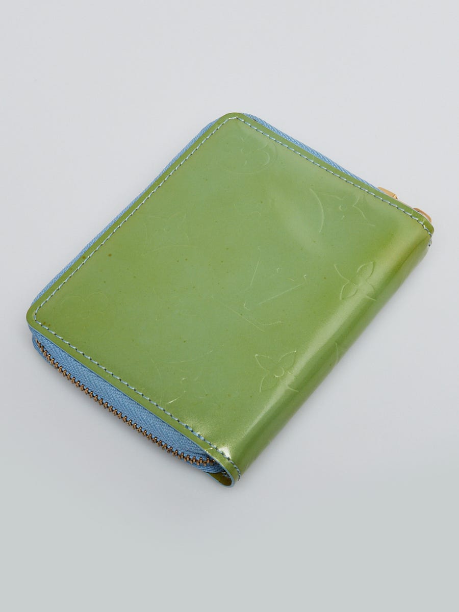 Authentic Louis Vuitton Dark Green Monogram Vernis Leather Zippy Long Wallet
