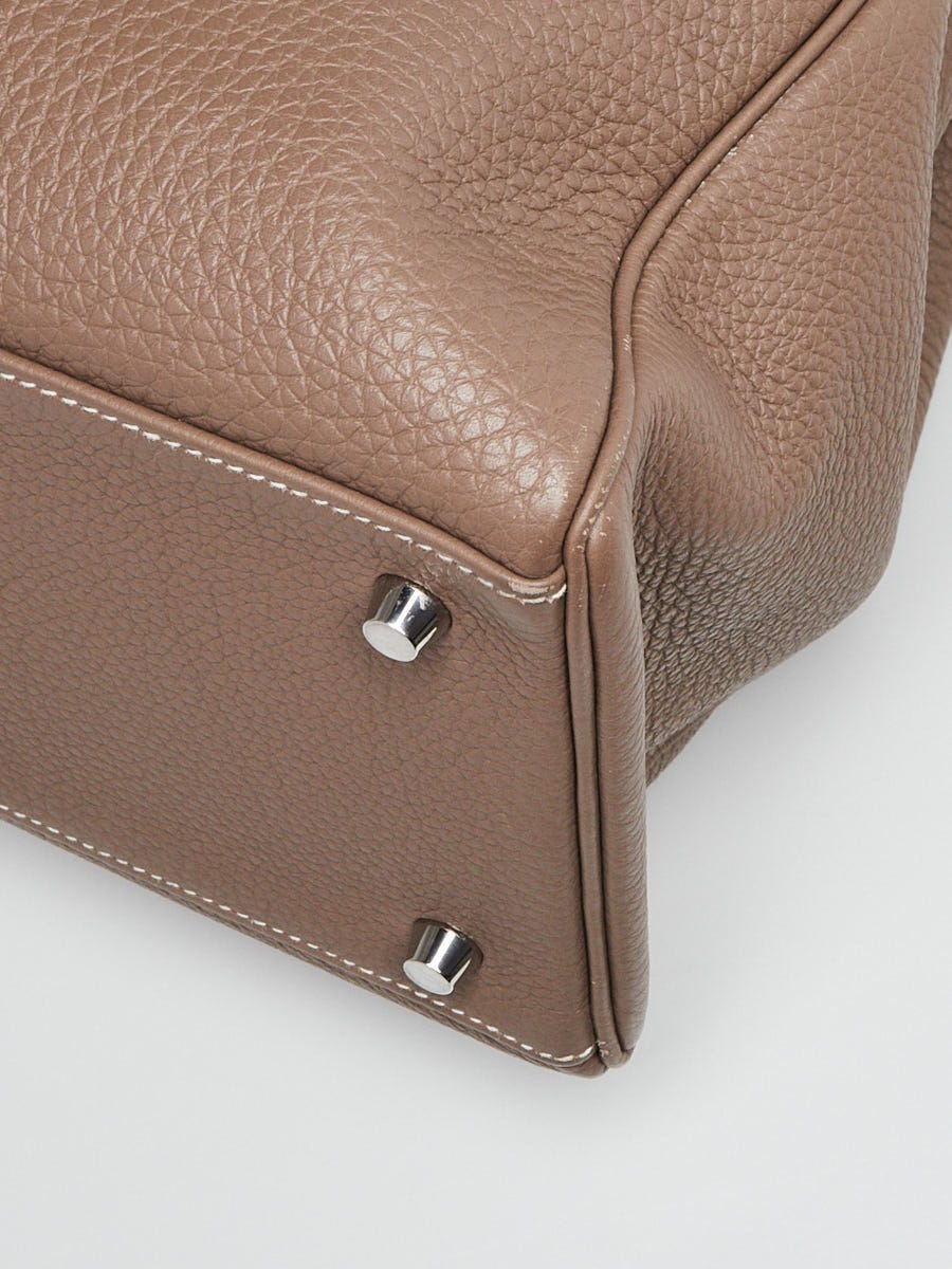 NEW HERMES BIRKIN 35 Etoupe Leather Palladium New in Box Handbag FREE  SHIPPING!