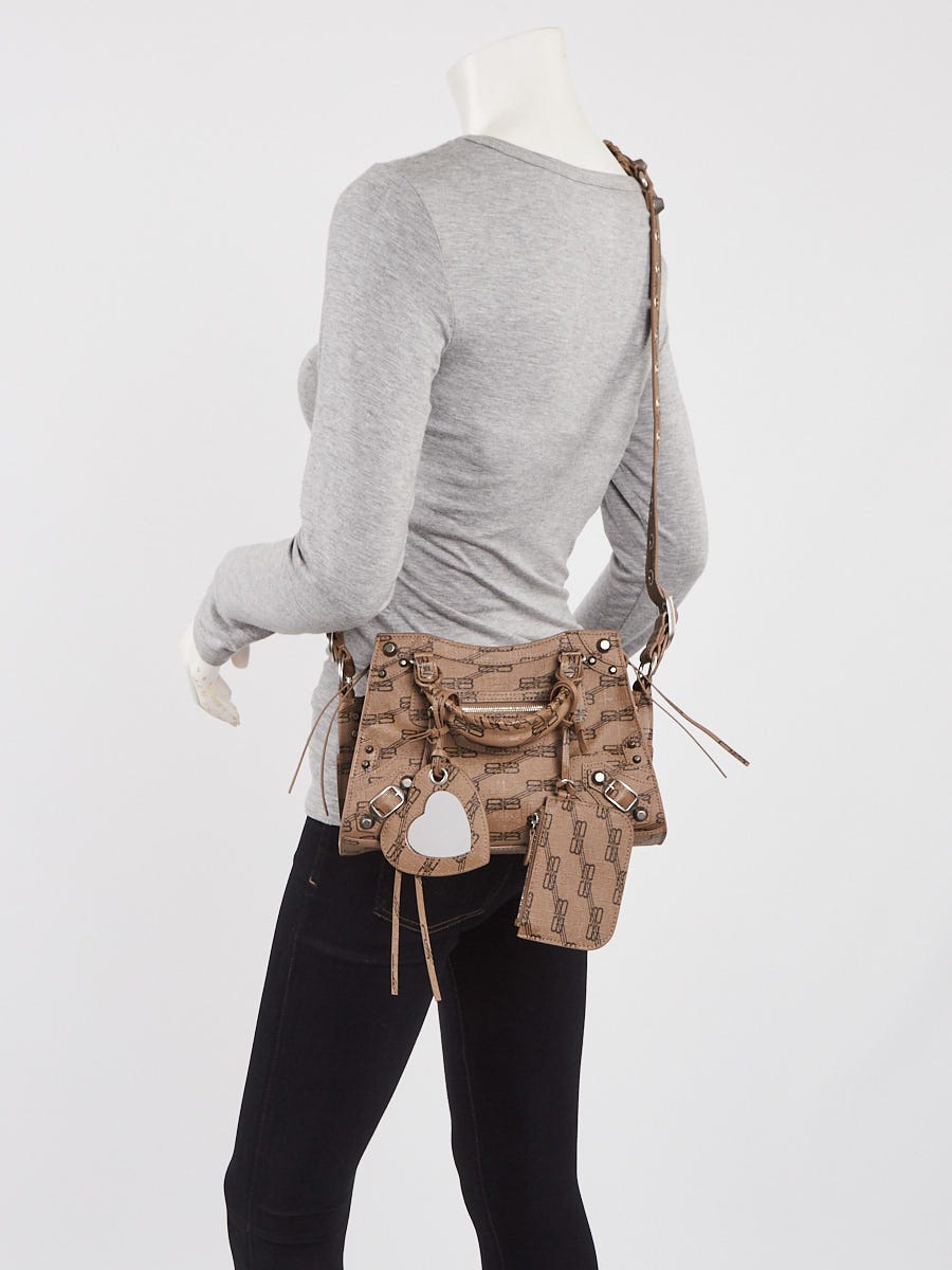 Balenciaga Brown/Black BB Monogram Coated Canvas Cagole XS Crossbody Bag 