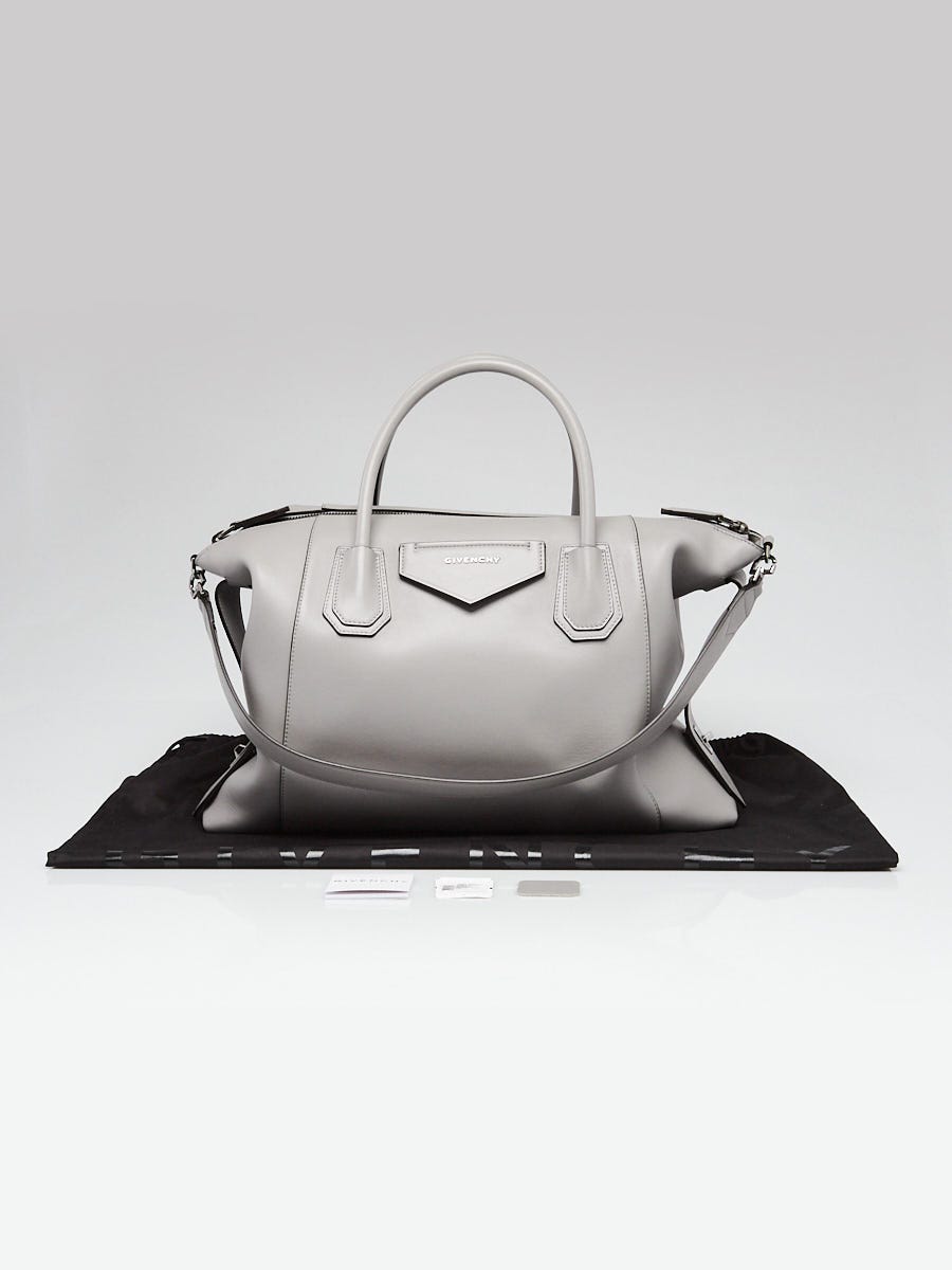Givenchy Grey Smooth Leather Medium Antigona Soft Bag | Yoogi's Closet