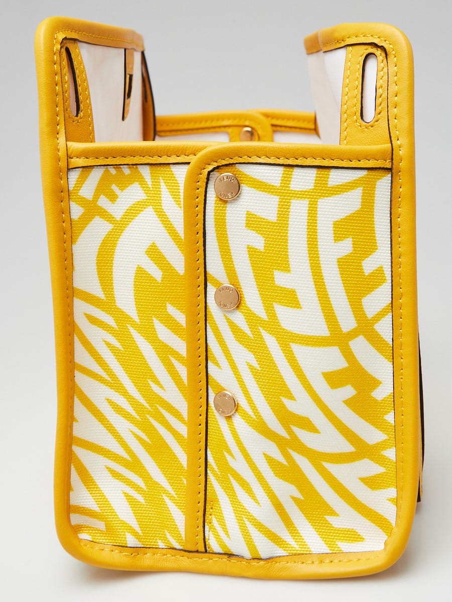 20-60代からのファッション通販  Print Logo Yellow/White Fendi Coated Peekaboo Canvas バッグ