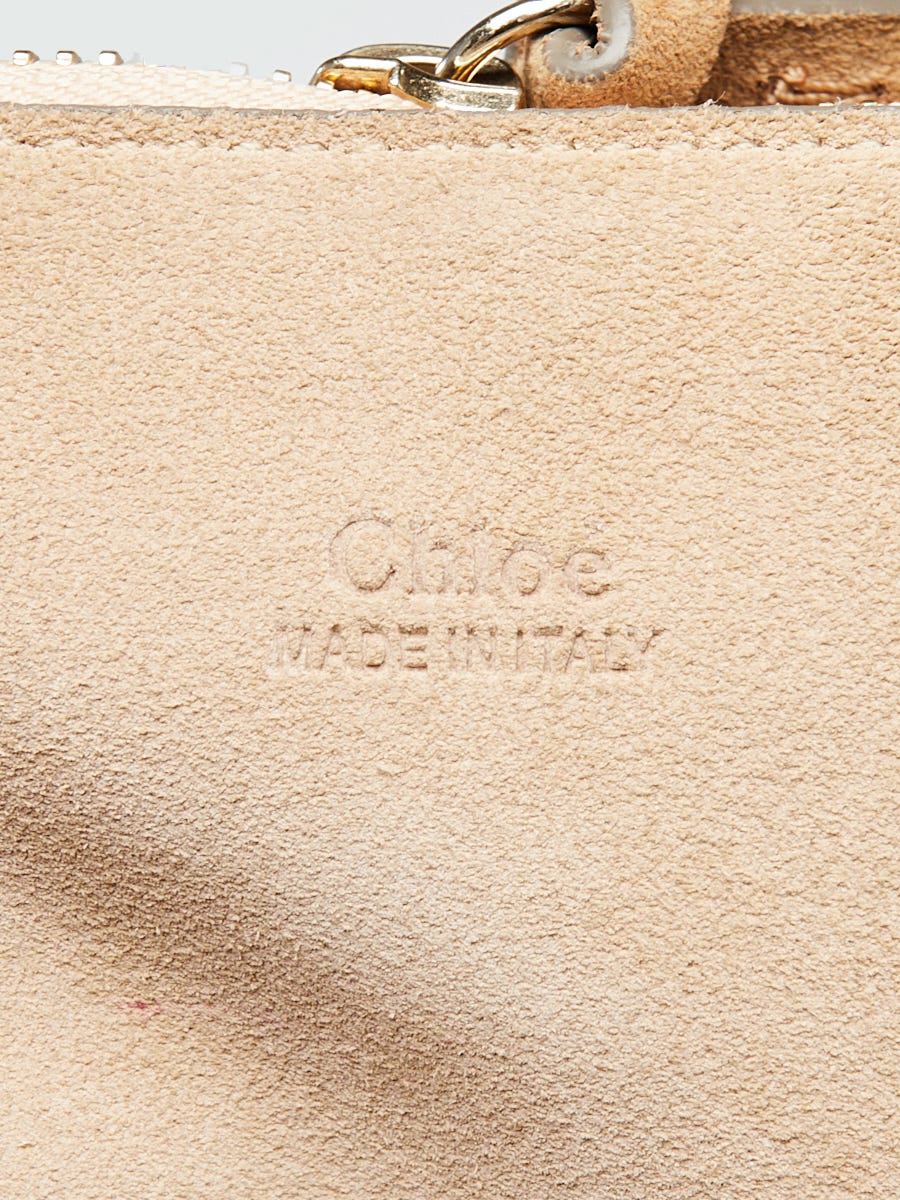 Chloe Beige Suede and Python Medium Faye Shoulder Bag | Yoogi's Closet