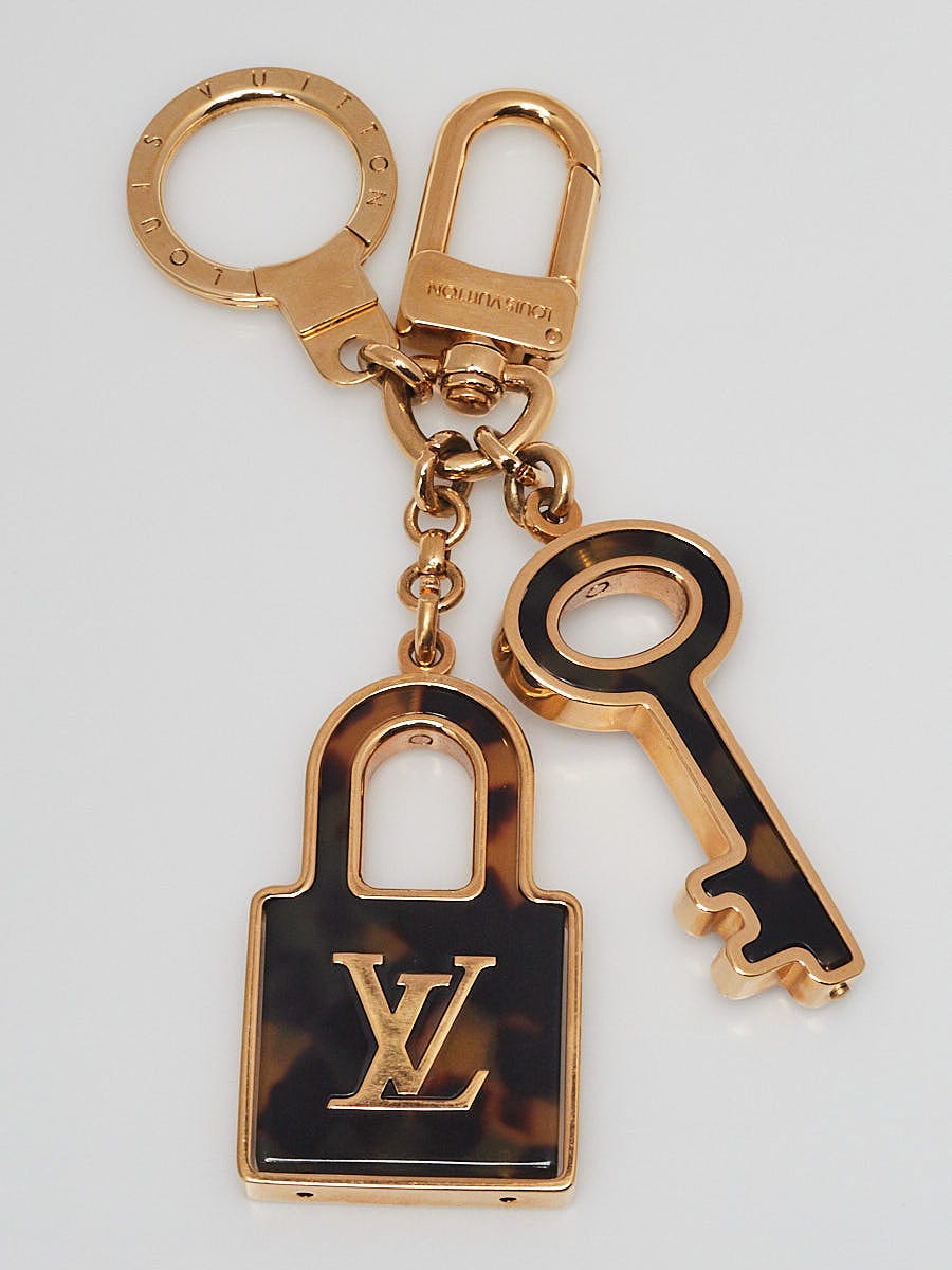 Louis Vuitton Black & Gold Key and Lock Key Holder and Bag Charm