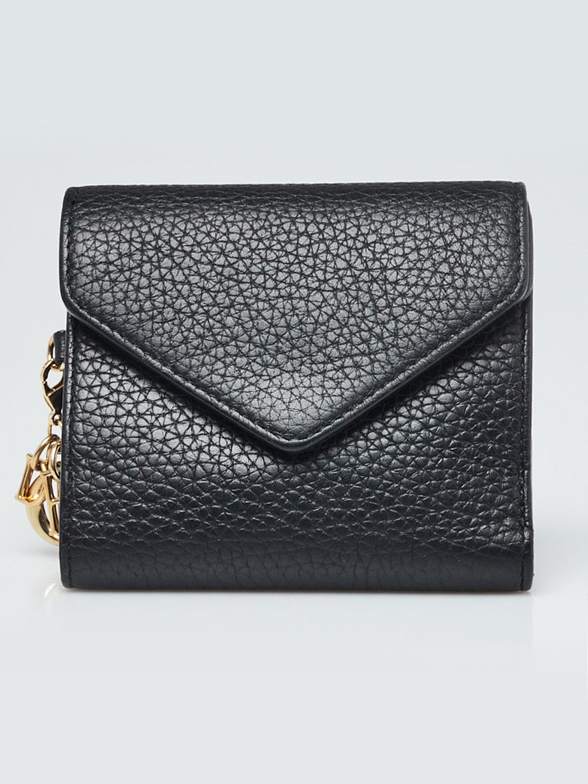 Christian Dior Black/Purple Leather Diorissimo Compact Envelope