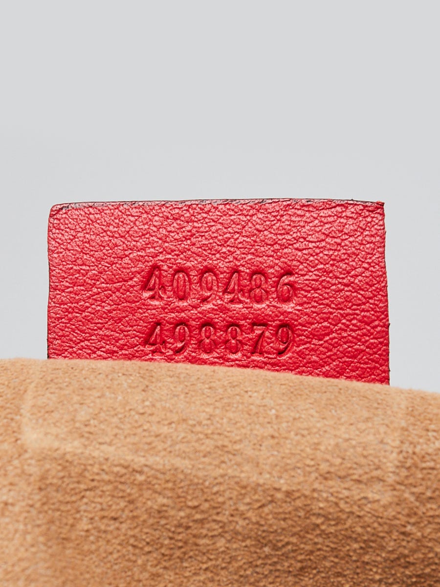 Gucci Red GG Supreme Coated Canvas Padlock Medium Shoulder Bag