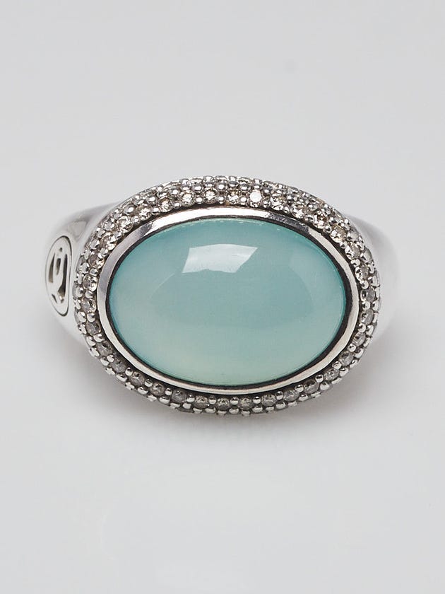 David Yurman Chalcedony and Diamond Ring Size 6.5