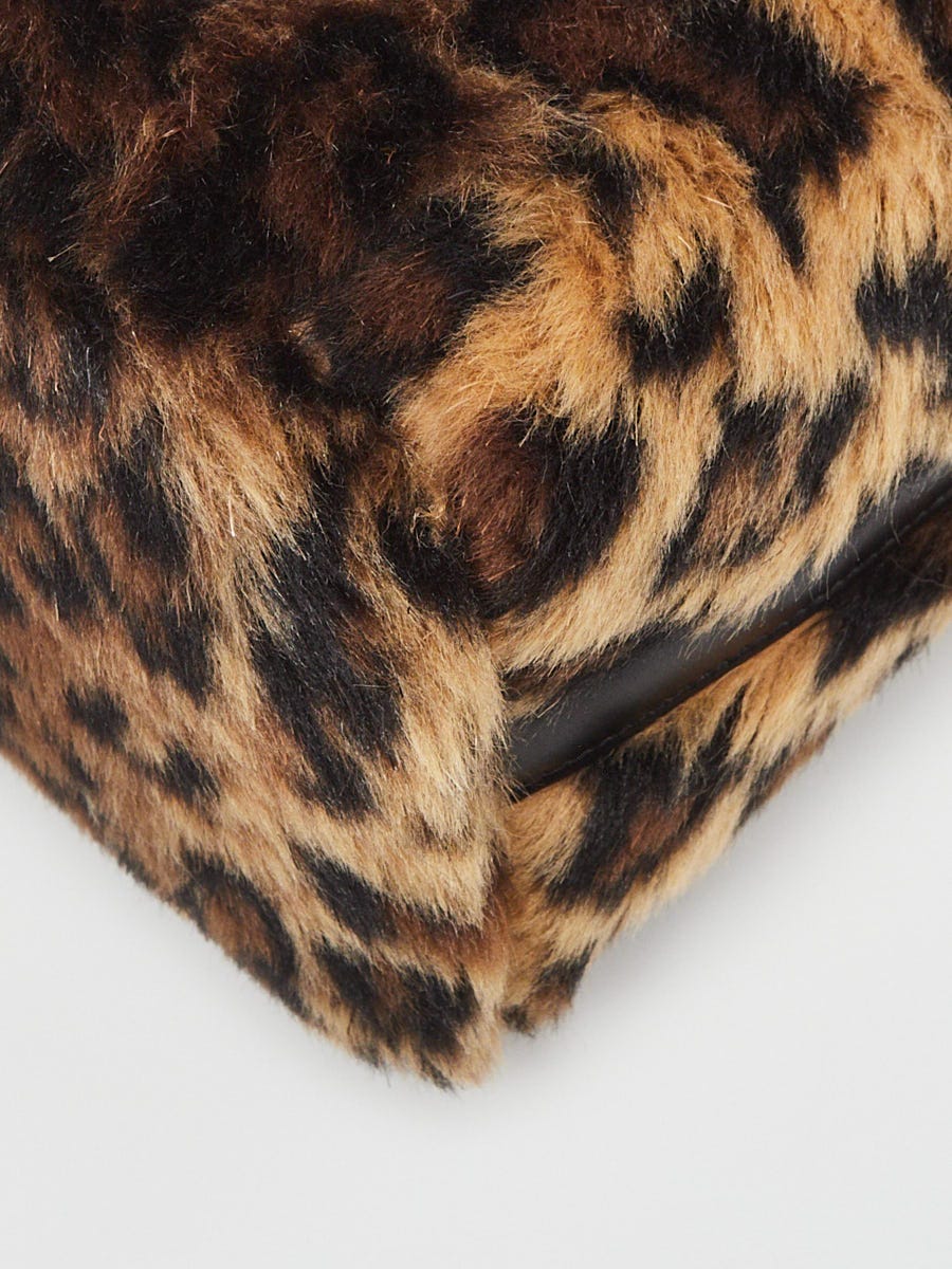 Celine Leopard Print Faux Fur Crossbody Box Bag | Yoogi's Closet