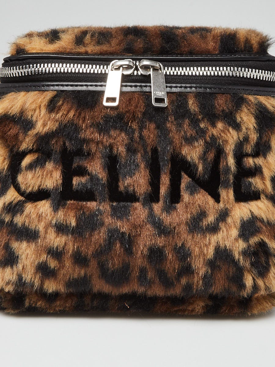Celine Leopard Print Faux Fur Crossbody Box Bag | Yoogi's Closet