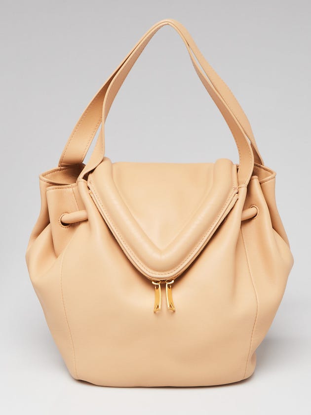 Bottega Veneta Beige Smooth Nappa Leather Beak Flap Bag