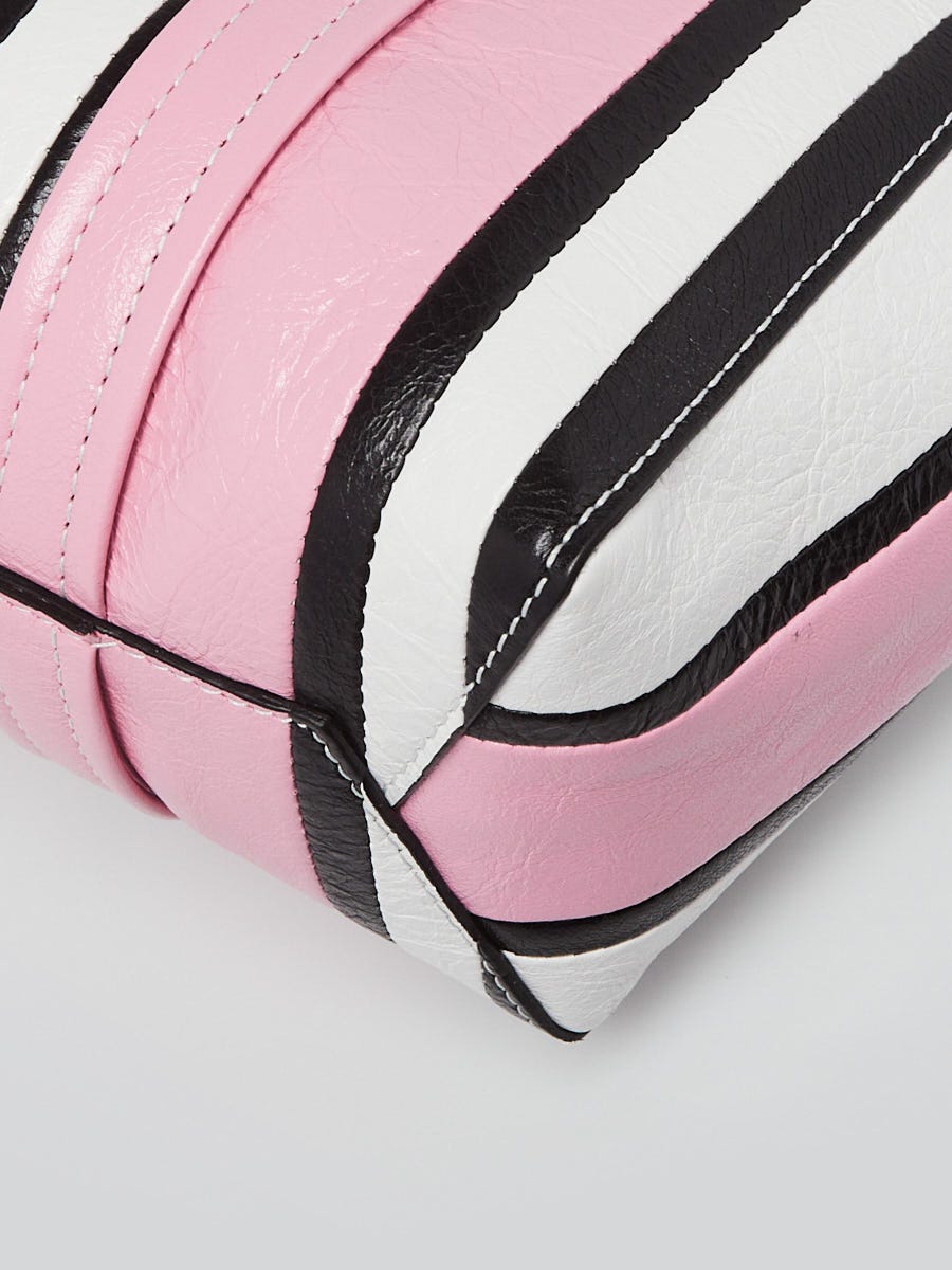 Victoria's Secret Signature Pink Striped Travel Cosmetic Makeup Bag New