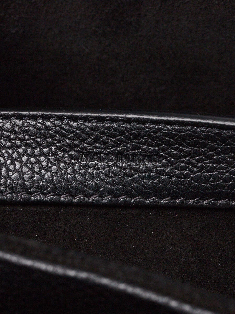 Celine Black Grained Leather Medium 16 Shoulder Bag