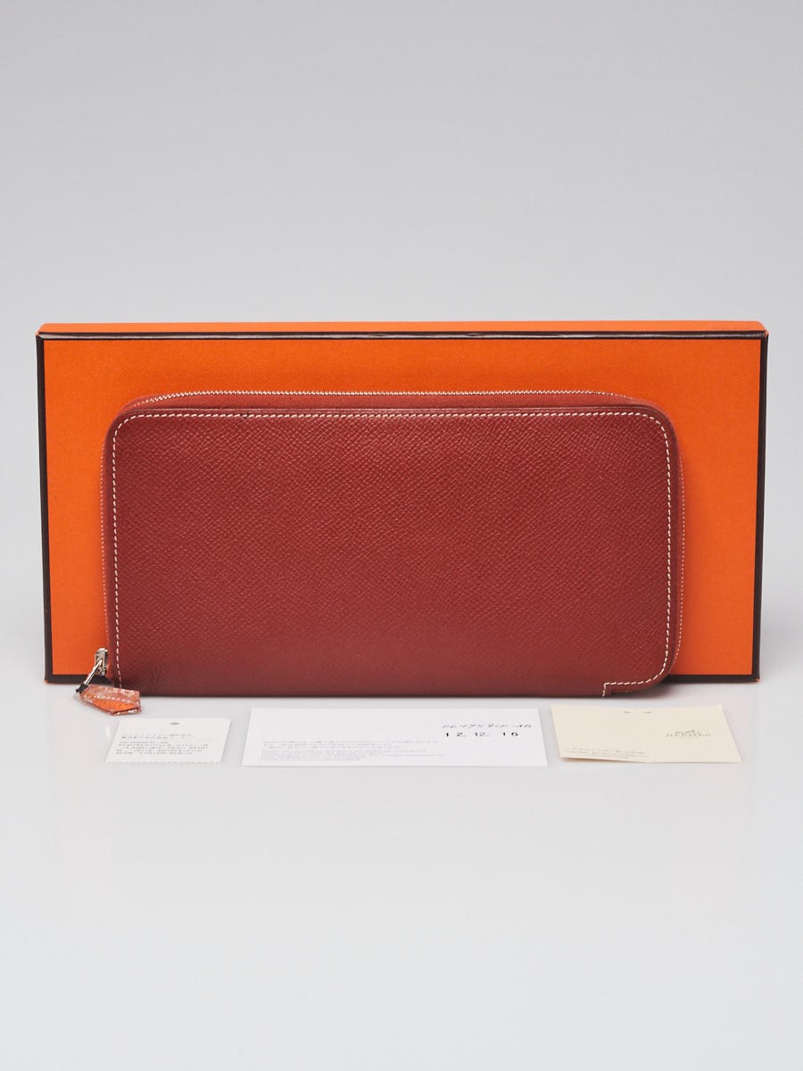Authentic Hermes White Epsom Leather Azap Silk'in Classic Wallet