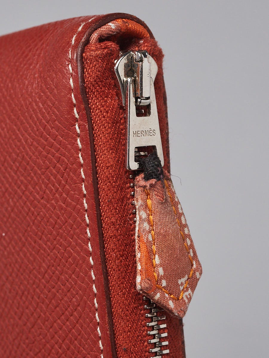 Hermes Brique Epsom Leather Silk'in Long Wallet