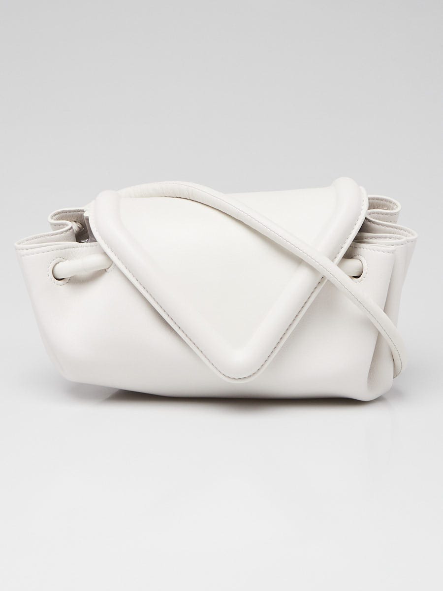 Bottega Veneta White Intrecciato Woven Nappa Leather Small Beak 