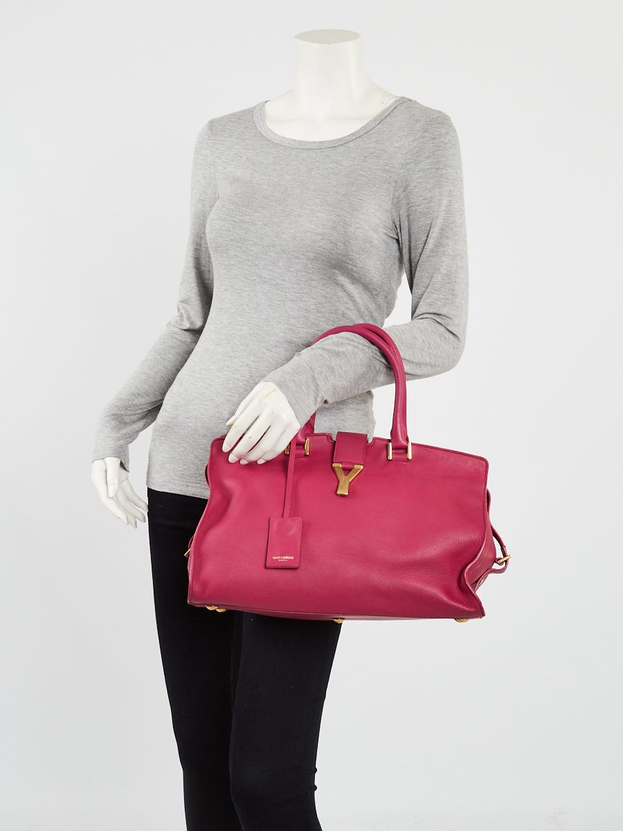 Saint Laurent Small Classic Y Cabas Bag - Grey Handle Bags