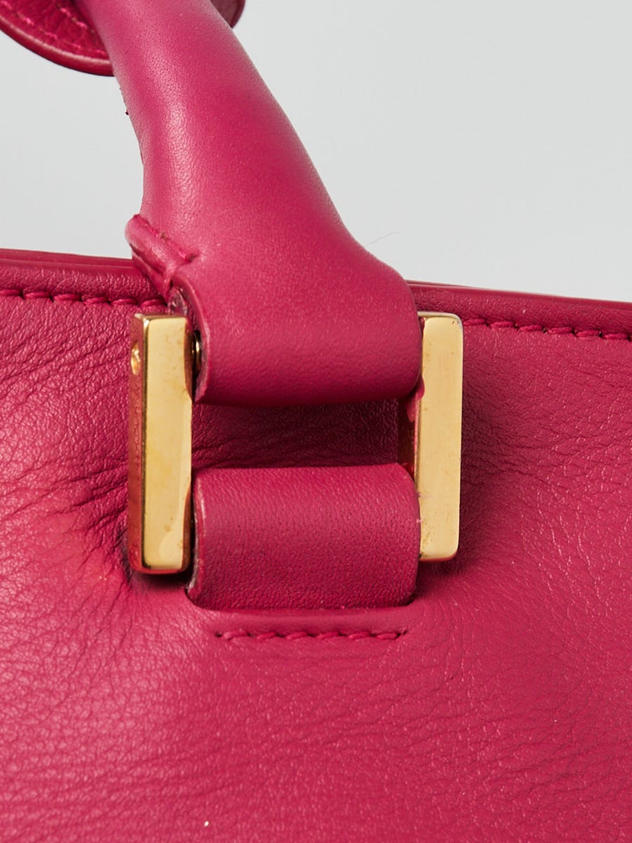 Saint Laurent Fuchsia Calfskin Leather Classic Medium Y Cabas Bag