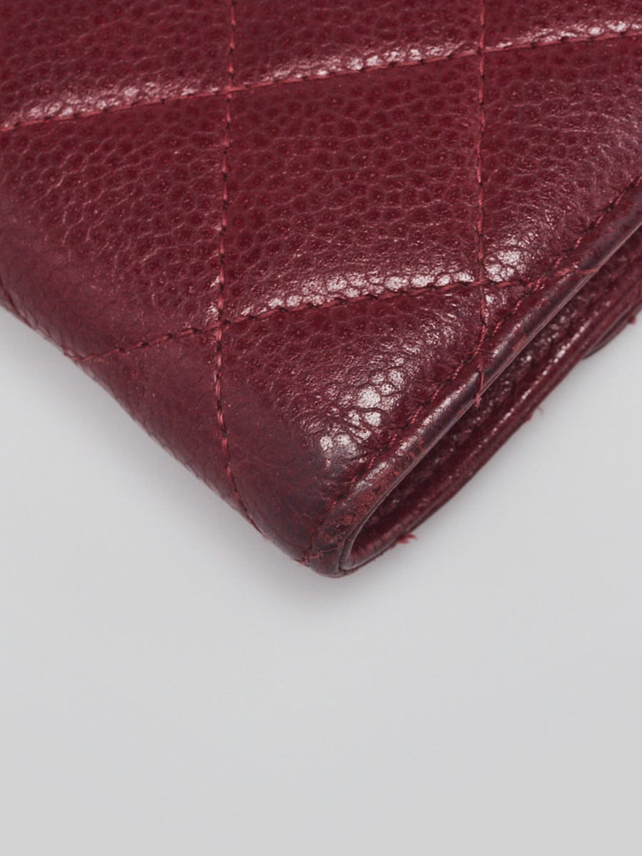 CHANEL Caviar Quilted Large Flap Wallet Burgundy 1293157