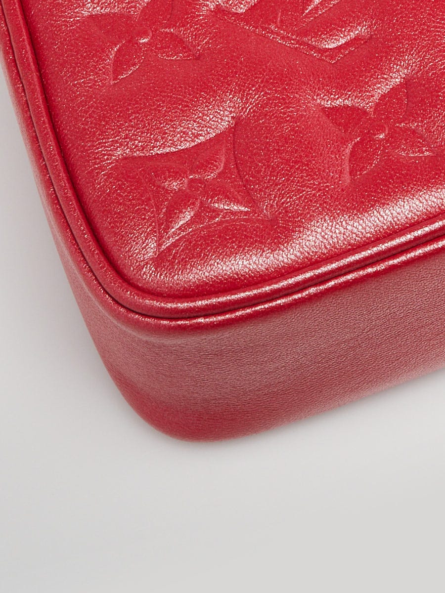 Louis Vuitton Lipstick Red Monogram Lambskin Embossed Sac Coeur Heart on  Chain Bag - Yoogi's Closet