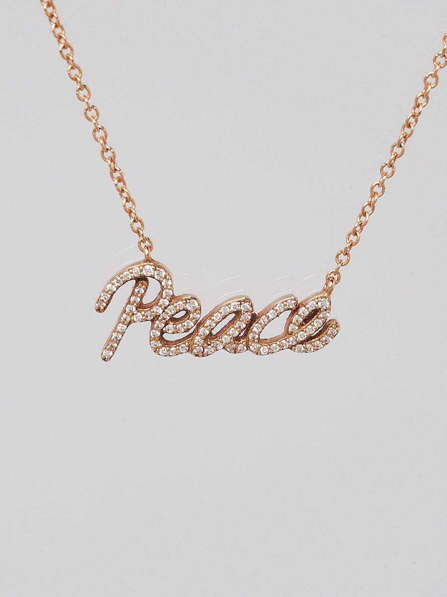Tiffany Co. 18k Yellow Gold and Diamond Paloma Picasso Graffiti Peace Necklace Yoogi s Closet