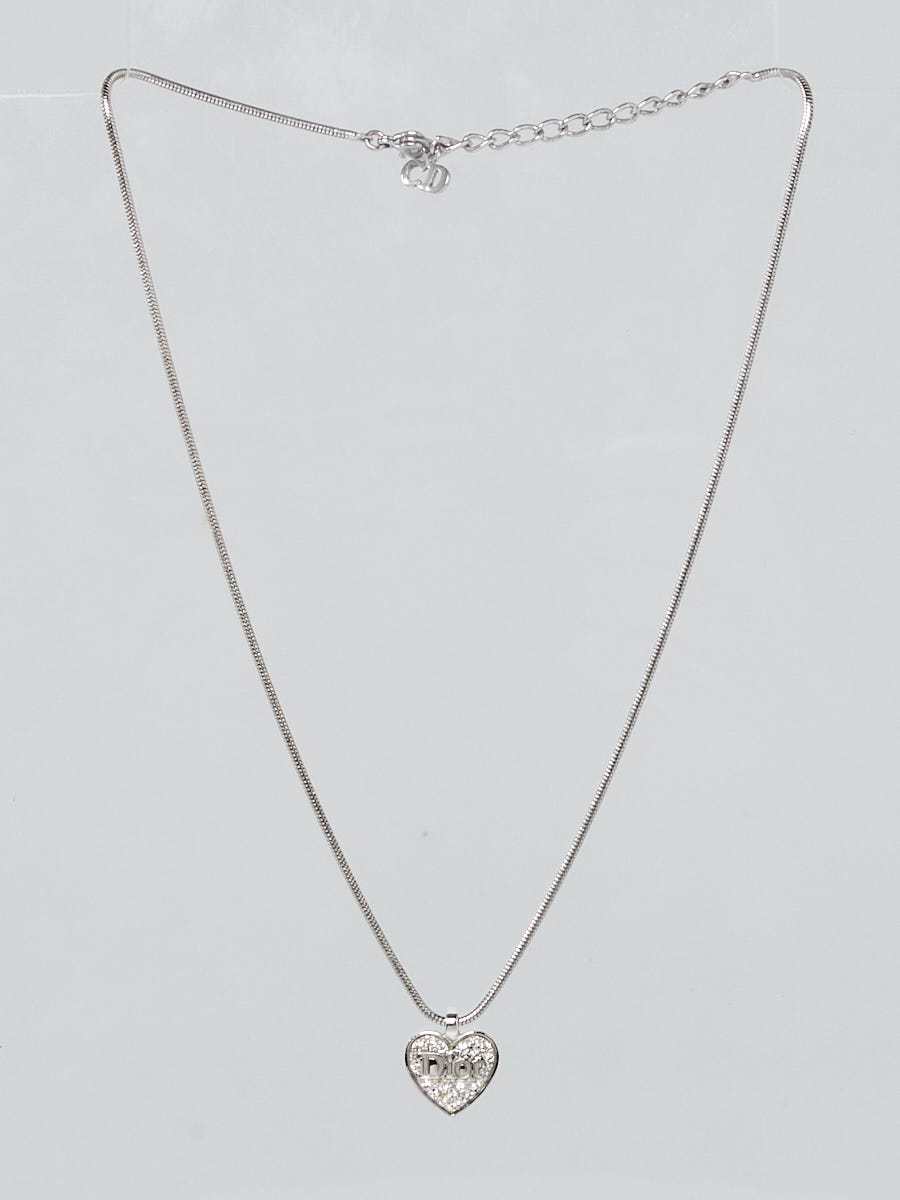 Christian Dior heart necklace gold choker logo with box | eBay