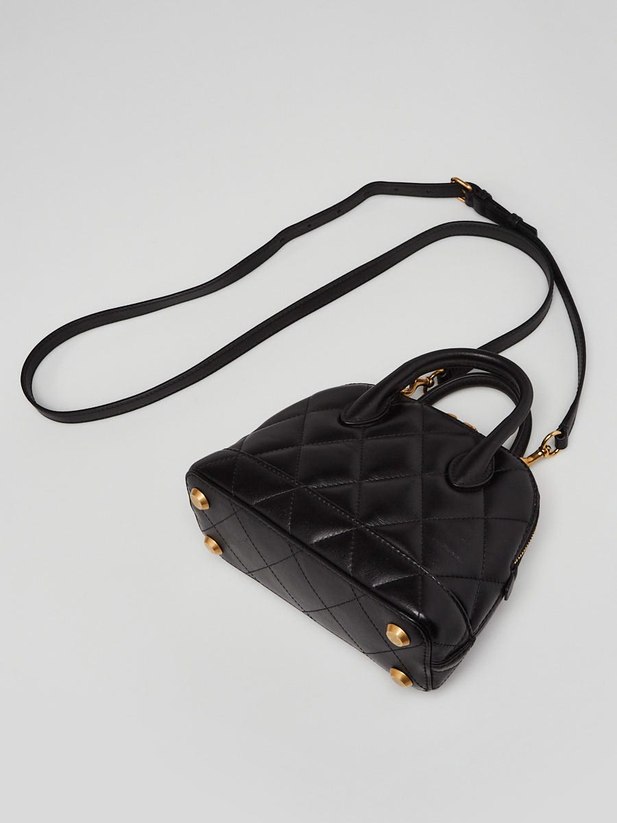 Balenciaga Black Quilted Leather Ville XXS Monogram Crossbody Bag