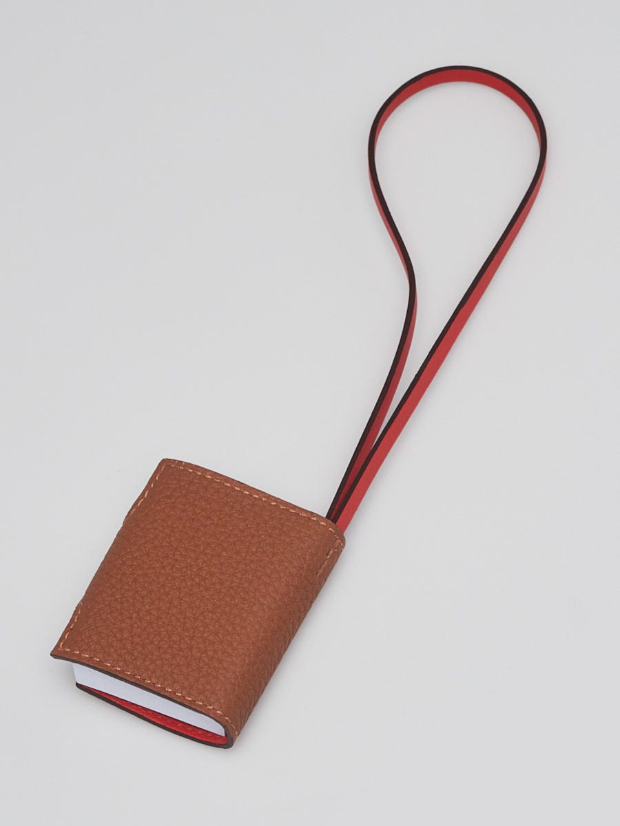 Hermes Bi-Color Gold/Capucine Clemence Leather Ulysse Nano Bag Charm -  Yoogi's Closet