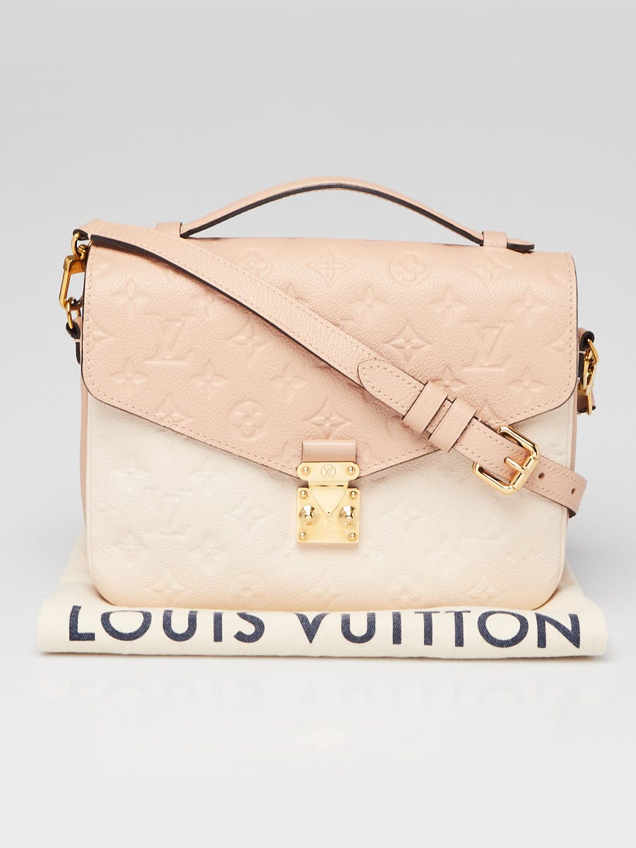 Louis Vuitton Pochette Metis Monogram Empreinte Beige Rose Creme
