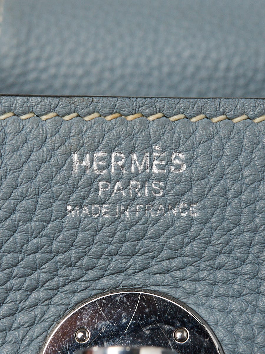 Hermes 26cm Blue LinClemence Leather Palladium Plated Lindy Bag - Yoogi's  Closet