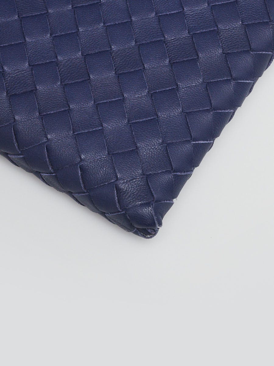 Bottega Veneta Blue Intrecciato Woven Nappa Leather iPad Case