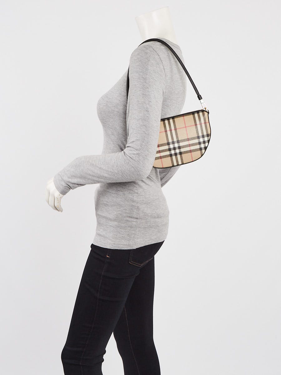 Burberry Vintage Check Coated Canvas/Leather Olympia Pouch Bag