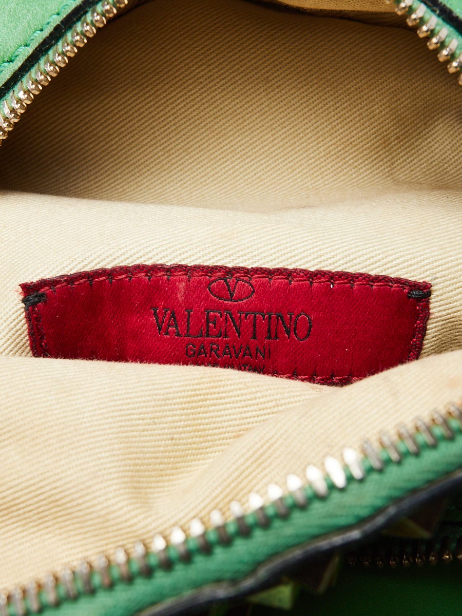 Valentino Green Smooth Leather Rockstud Mini Backpack Bag - Yoogi's Closet