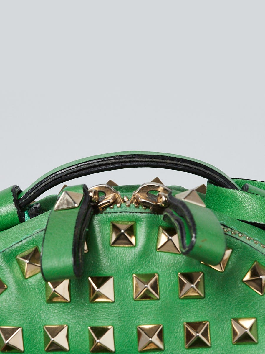 Rockstud Spike Calfskin Shoulder Bag for Woman in Green